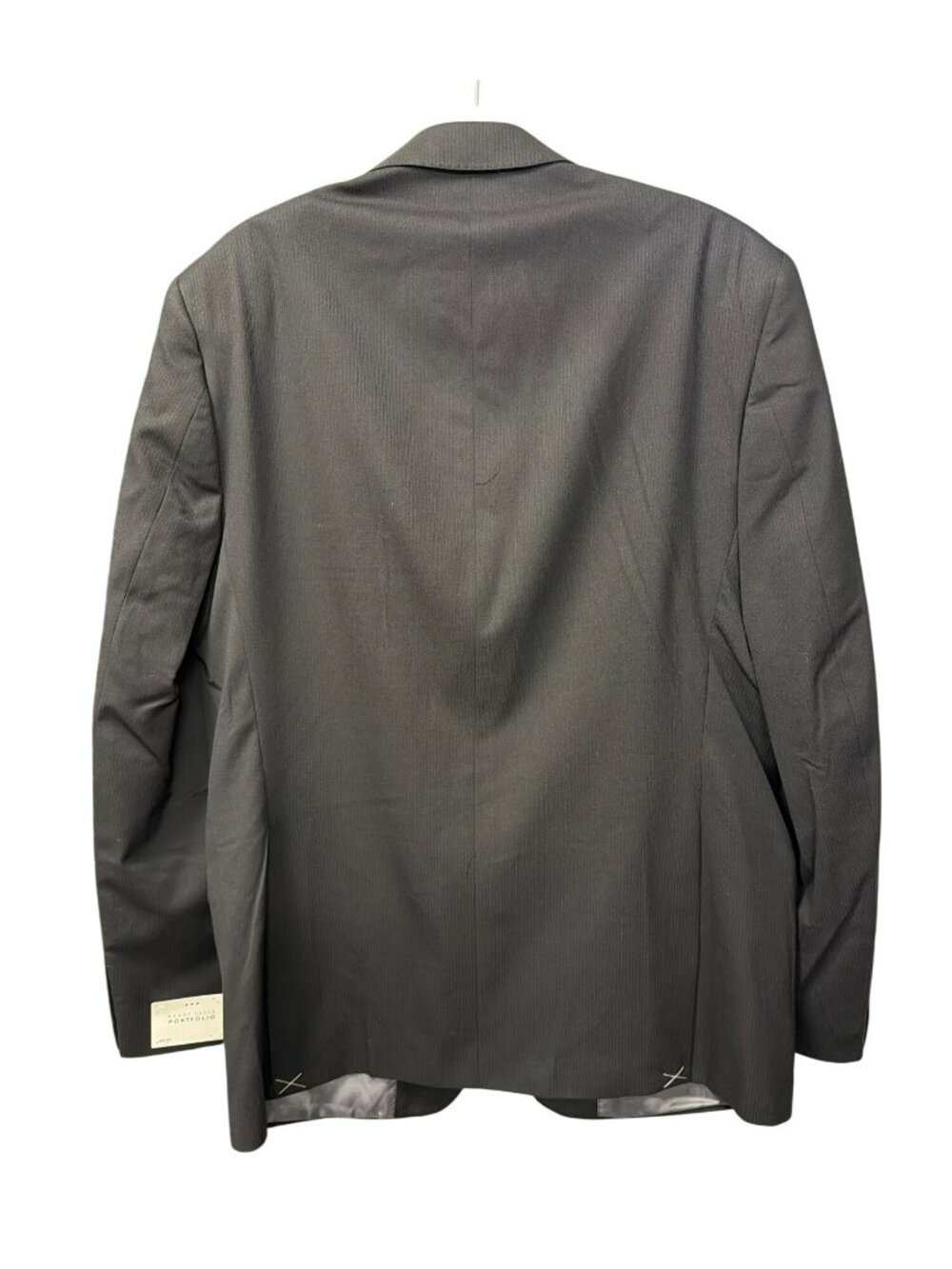 Perry Ellis Portfolio Black Shadow Slim Fit Modern Suit Jacket 42L New - Picture 4 of 7